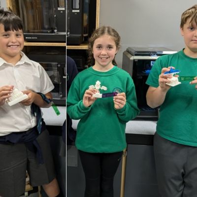 Y5 CHILDREN VISITING STAMFORD SCHOOL FOR 3D TROPHY PRINTING